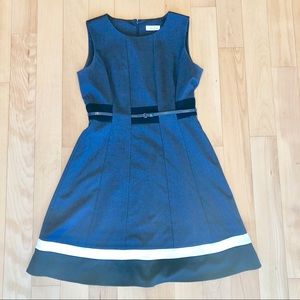 Calvin Klein fit & flare dress w/belt